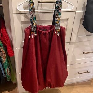 Sunday in Brooklyn Red Mini Dress with Floral Straps